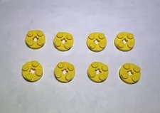 Lego Lot Of 8 Bright Yellow 2x2 Round Plate Plates New City Part
