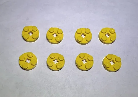 Lego Lot Of 8 Bright Yellow 2x2 Round Plate Plates New City Part
