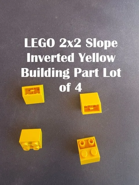 LEGO 2x2 Slope Inverted Yellow Building Part Lot of 4