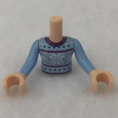 LEGO FTGpb149c01 Light Nougat Torso Mini Doll Girl Bright Light Blue Sweater
