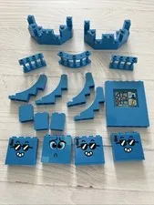 LEGO LOT 17 PCS DARK AZURE BLUE CASTLE FENCE ARCH PANEL 1X4 VARIETY AZUR