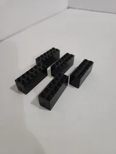 Lego Black Brick Weight Weighted 2x6x2 Bottom Sealed Dimple Ends 73090 Lot Of 5