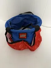LEGO STORAGE Bin Bucket Travel Collapse Bag Carry Organizer Red Blue Tote