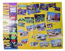 Vintage 1995 LEGO Starting Line-Up Mania Poster Insert Aquazone Unitron Rescue