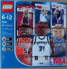 LEGO 3566 NBA Collectors 7 Set NEW Sealed Kevin Garnett Jalen Rose 2003 NOS