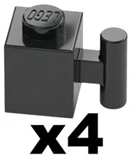 Lego Part 2921 BRICK Black with Bar Handle Modified 1 x 1 Qty 4 BK22