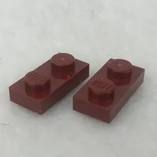 LEGO 3023 Dark Red Plate 1 x 2 (x2)