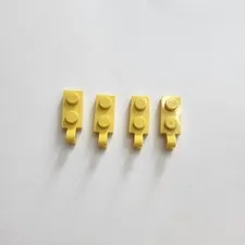 LEGO 63868 Yellow Plate Modified 1 x 2 with Clip on End (Horizontal Grip) (x4)