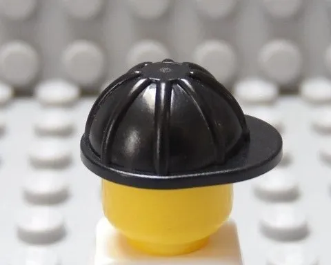 LEGO Minifig Black Hard Hat Construction Worker Builder Oil Field Plumber 