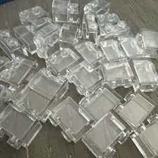 LEGO Brick 1 x 2 without Bottom Tube (3065 / 35743) 31 Pieces Transparent Clear