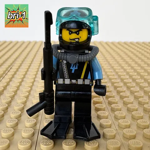 LEGO Aquazone, Aquaraiders 2: Diver 2, SPEARGUN, aqu016a, 7775, AQUABASE, 2007