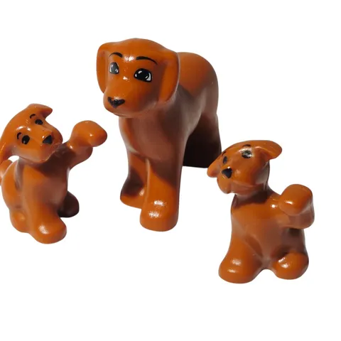 Lego Belville Playful Puppies From 7583 Minifigure Accessory Dark Orange Dogs
