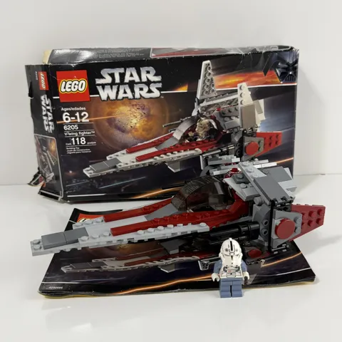 Lego 6205 V-Wing Fighter Set Star Wars 2006 With Box & Manual 100% Complete
