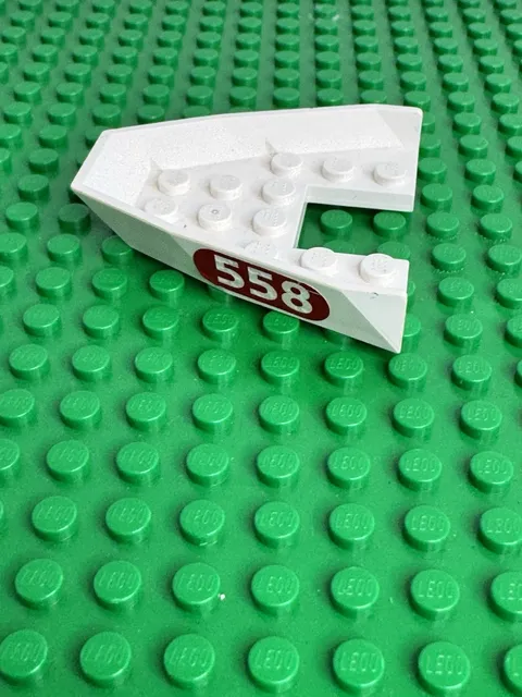 LEGO 2627 White Boat Bow Top 6x6x1 w/ 558 Decal - 6558 Shark Cage Cove