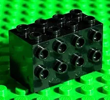 LEGO Brick Modified 2 x 4 x 2 with Studs on Sides BLACK