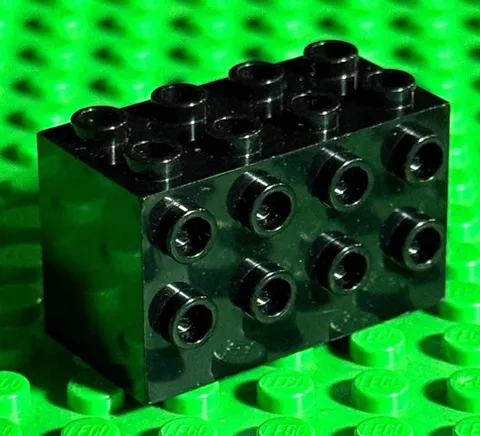 LEGO Brick Modified 2 x 4 x 2 with Studs on Sides BLACK