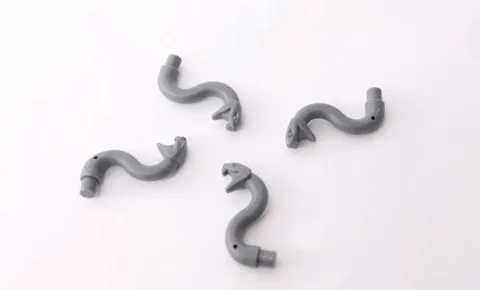 LEGO Lot of 4 Snake Heads Minifig Dark Gray Black 