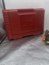 Vintage 1984 Red LEGO Hard Plastic Storage  Case  with  329  Legos.
