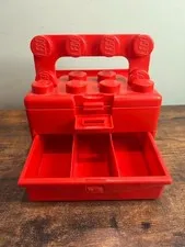 2011 Lego Elements Red Brick Storage Carrying Case Drawer & Handle Retired