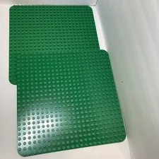 2 Lego Duplo 15”x15” Green Plates 22x22 Dots Building Bases
