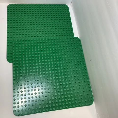 2 Lego Duplo 15”x15” Green Plates 22x22 Dots Building Bases