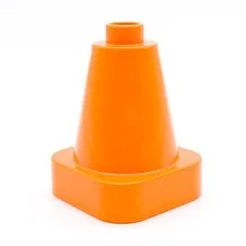 LEGO DUPLO construction site pylon traffic cap warning cone orange 47408