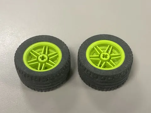2 x LEGO Lime Wheel 30.4mm x 20mm Black Tire 43.2 x 22 ZR 56145 44309 56145c01