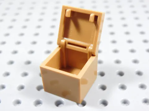 LEGO Medium Nougat 2x2x2 Crate w/ Lid Hinge Lid Accessory Minifig BK