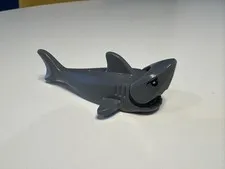 Lego Shark With Printed Eyes Mini Figure Dark Grey For Kids Toys Animal