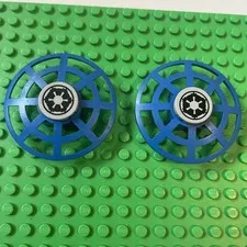 2 LEGO Star Wars Galactic Republic Logo 1x1 Round Tile Pattern Part # 98138pb020