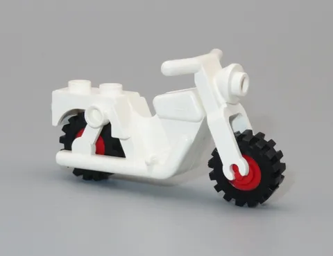 LEGO Motorcycle Dirt Bike white red rims for minifigures