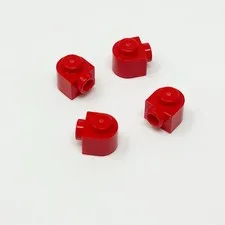 3386 LEGO Parts Brick Round 1x1x2/3 Half Circle Extended Side Stud RED (4)