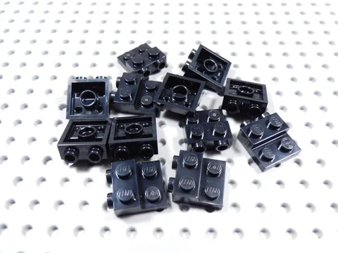 LEGO Lot of 12 Black 2x2 Plates w/ Studs on End BF