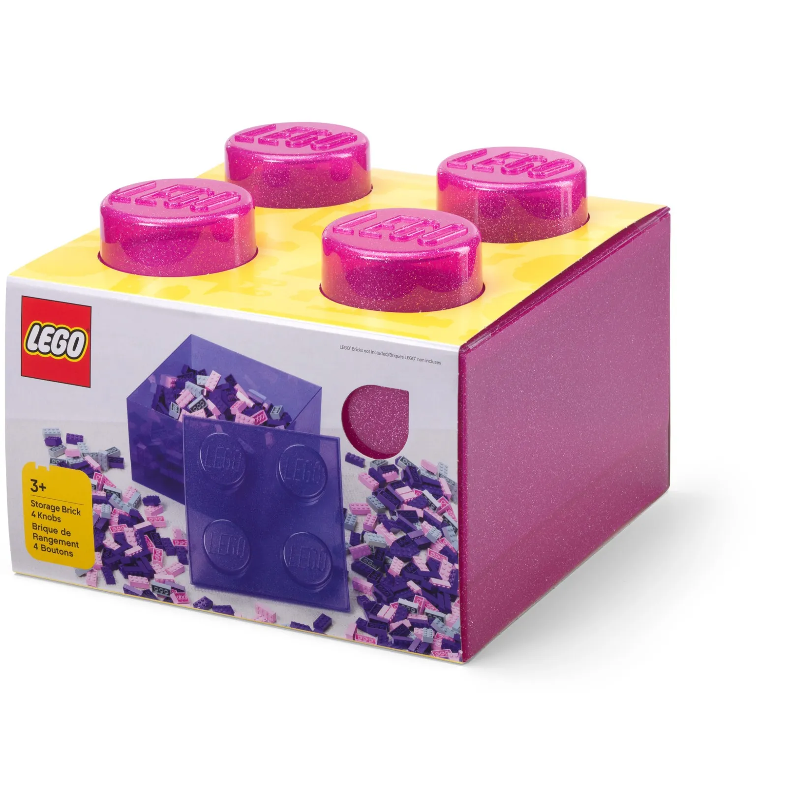 LEGO Storage Products: 40090801 4-Stud Brick Top Lid Glitter Medium Violet NEW