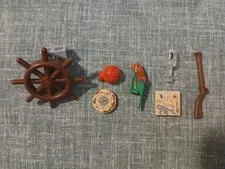 LEGO Pirates of the Caribbean Accessories Lot Map Compass Parrot Wheel 