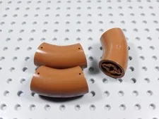 LEGO Lot of 3 Reddish Brown Design Element w/ Crosshole Part 65473 BN