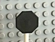 LEGO Black Road Sign 2 x 2 Octagon with Clip