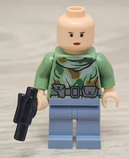 Lego sw0235 Princess Leia Endor Outfit Sand Green Camouflage Minifigure READ
