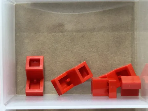 LEGO Parts - Red Slope 45 2 x 1 with Cutout without Stud - No 28192 - QTY 5