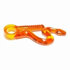 LEGO Minifigure, Weapon Whip Bent with Snake Head and Pin Hole Trans Orange