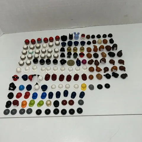 148 Piece Lot Lego Hat And Hair Minifigure Lot - Hats Helmets Hair Masks