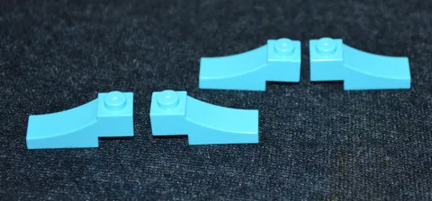 (4) ~ 1x3x1 Medium Azure (Blue Arch) / Radius Top Bricks ~ New Lego Parts ~