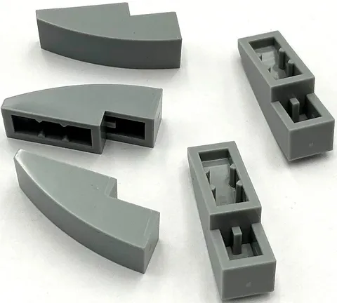 Lego 5 New Light Bluish Gray Slopes Sloped Curved 3 x 1 Parts