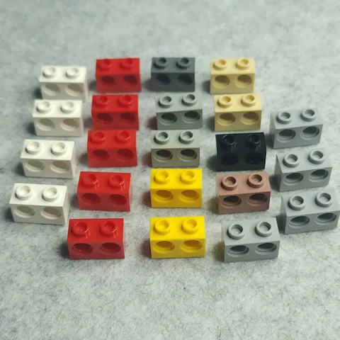 LEGO 32000 Technic Brick 1x2 with Holes Mixed Colors Lot of 22 Pieces Genuine