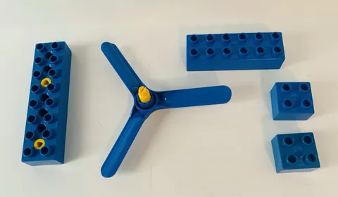 5 Pieces LEGO Toolo Duplo Building Brick Arm Blue & 2 Screw Connectors 31036c01