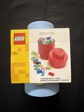LEGO Round Storage Brick 1 Knob Single Stud Blue Organizer Project Case Tub 🥰