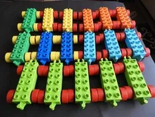 Lego Duplo Car Vehicle Train Base Multicolor Replacement Parts 2x6 Lot of 17