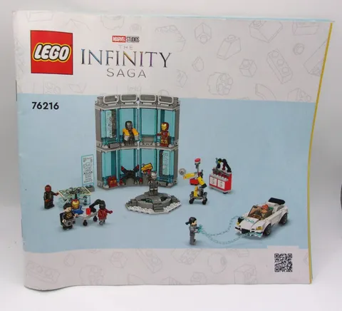 Used Manual ONLY LEGO Marvel: Iron Man Armoury 76216 Infinity Saga Booklet