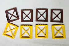 Lego 64448 Reddish Brown & Yellow Supports 1 x 6 x 5 Girder Rectangular 8 Pc Lot
