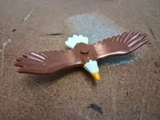 LEGO Eagle with Yellow Beak White Head Tail Reddish Brown Rare 37543pb01 - 1N